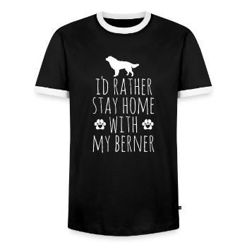 Bouvier bernois - T-shirt contrasté Homme - noir/blanc - Devant - AI Model Female 172 light (172cm) & AI Model Male 178 light (178cm)