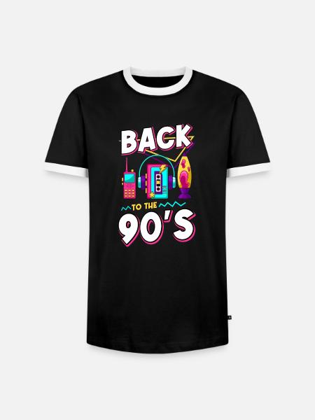 Fiesta temática de los 90 Disfraz de los noventa de los años 1990 - Camiseta contraste hombre - negro/blanco