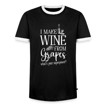 Winzer Wein Spruch für Weinliebhaber - Männer Kontrast-T-Shirt - Schwarz/Weiß - Vorne - AI Model Female 172 light (172cm) & AI Model Male 178 light (178cm)