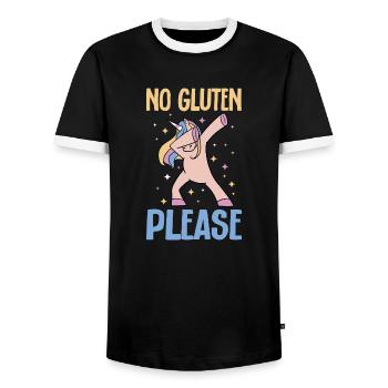 Gluten Free Gluten Intolerance - Men's Ringer Shirt - black/white - Front - AI Model Female 172 light (172cm) & AI Model Male 178 light (178cm)