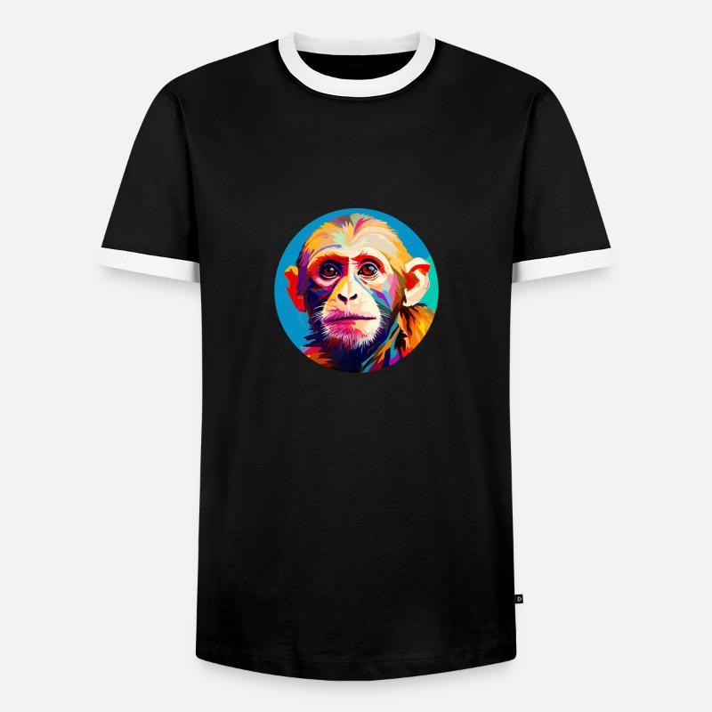 Capuchin monkey - Men's Ringer Shirt - black/white
