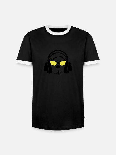 Equalizer Audio-Musik-Kopfhörer DJ zik75 - Männer Kontrast-T-Shirt - Schwarz/Weiß
