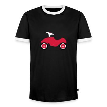 Toy car - Men's Ringer Shirt - black/white - Front - AI Model Female 172 light (172cm) & AI Model Male 178 light (178cm)