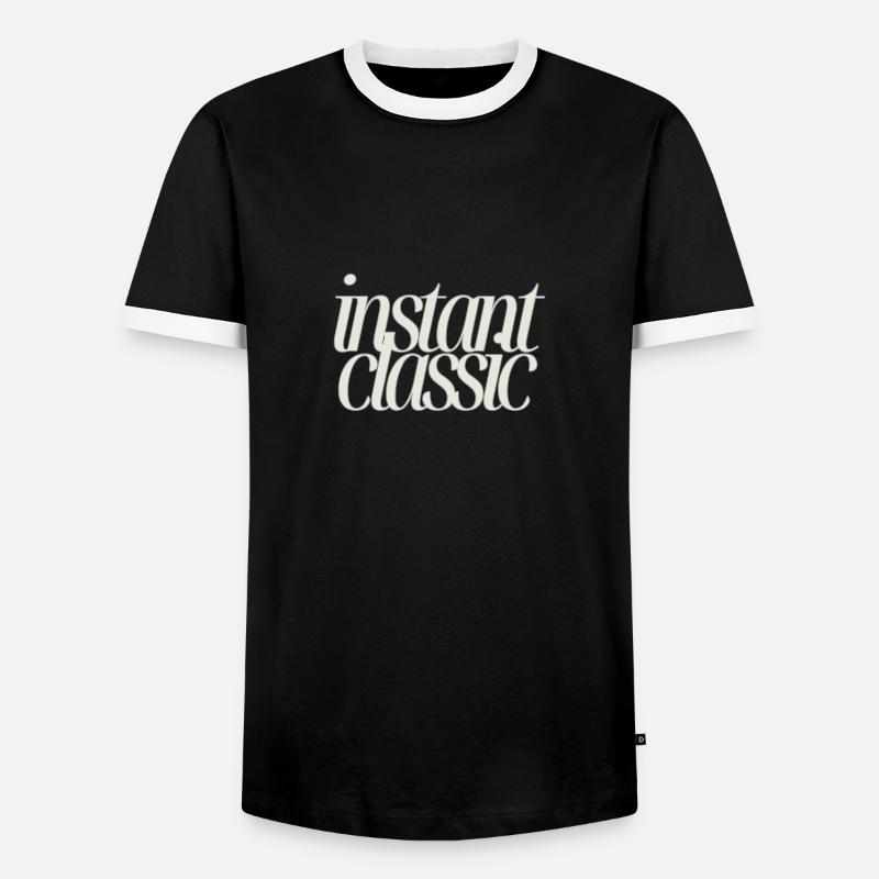 Instant Classic - Minimalist Text Design - Men's Ringer Shirt - black/white