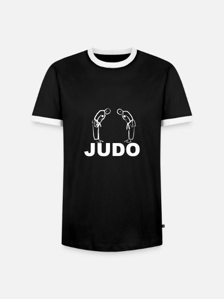 Judo - Männer Kontrast-T-Shirt - Schwarz/Weiß
