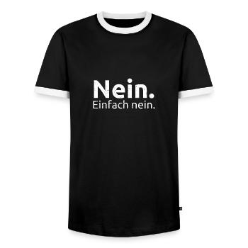 Nein. Einfach nein. - Männer Kontrast-T-Shirt - Schwarz/Weiß - Vorne - AI Model Female 172 light (172cm) & AI Model Male 178 light (178cm)
