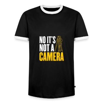 No It's not a camera land surveyor surveying - Men's Ringer Shirt - black/white - Front - AI Model Female 172 light (172cm) & AI Model Male 178 light (178cm)