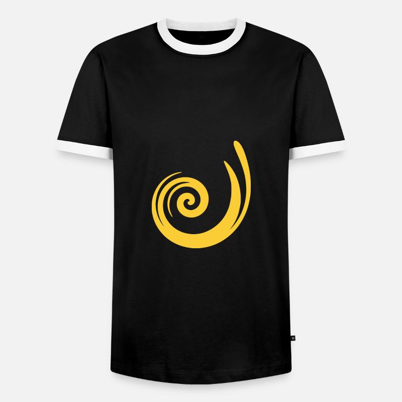 yellow pattern yellow gift idea - Men's Ringer Shirt - black/white