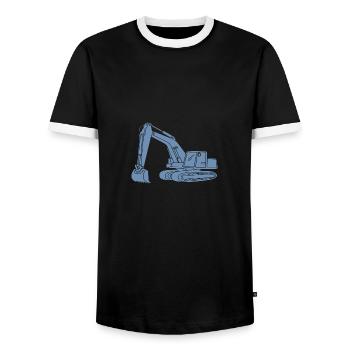 Baggerfahrer Silhouette - Baugeräteführer - Männer Kontrast-T-Shirt - Schwarz/Weiß - Vorne - AI Model Female 172 light (172cm) & AI Model Male 178 light (178cm)