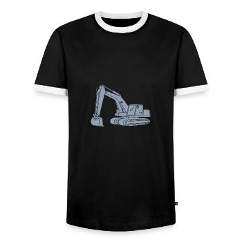 Baggerfahrer Silhouetten-Design - Für Baugerätefüh - Männer Kontrast-T-Shirt - Schwarz/Weiß - Vorne - AI Model Female 172 light (172cm) & AI Model Male 178 light (178cm)