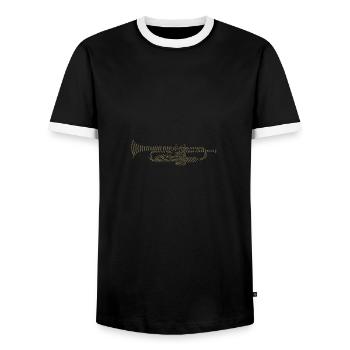 Music DNA avec trompette Silhouette – Creative Music - T-shirt contrasté Homme - noir/blanc - Devant - AI Model Female 172 light (172cm) & AI Model Male 178 light (178cm)