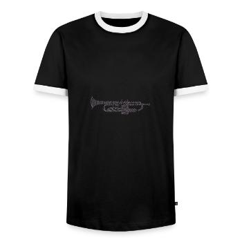 Music DNA avec trompette Silhouette – Creative Music - T-shirt contrasté Homme - noir/blanc - Devant - AI Model Female 172 light (172cm) & AI Model Male 178 light (178cm)