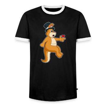 Känguru Bräutigam Zylinder Hochzeit - Männer Kontrast-T-Shirt - Schwarz/Weiß - Vorne - AI Model Female 172 light (172cm) & AI Model Male 178 light (178cm)