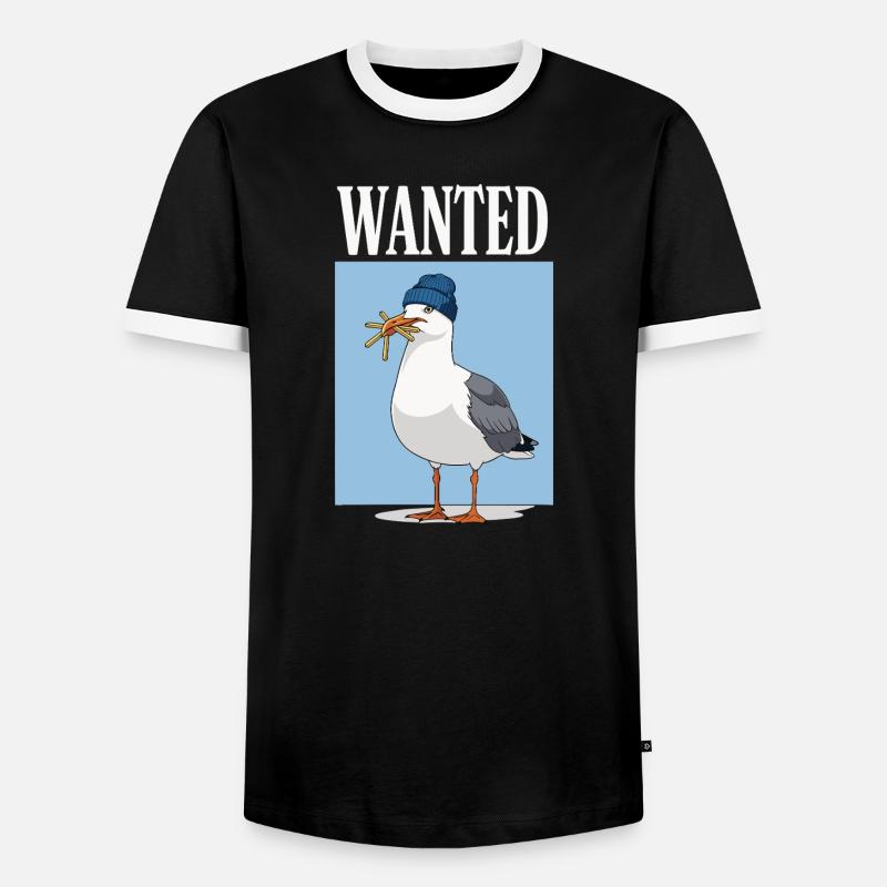 Gesucht Möwe Eiscreme Abenteuer - Männer Kontrast-T-Shirt - Schwarz/Weiß