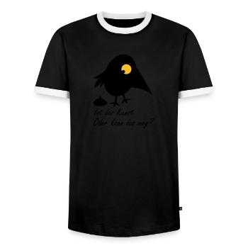 Ist das Kunst - Männer Kontrast-T-Shirt - Schwarz/Weiß - Vorne - AI Model Female 172 light (172cm) & AI Model Male 178 light (178cm)