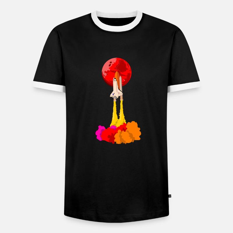 rocket - Men's Ringer Shirt - black/white