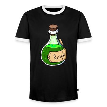 Poison Bottle - Men's Ringer Shirt - black/white - Front - AI Model Female 172 light (172cm) & AI Model Male 178 light (178cm)
