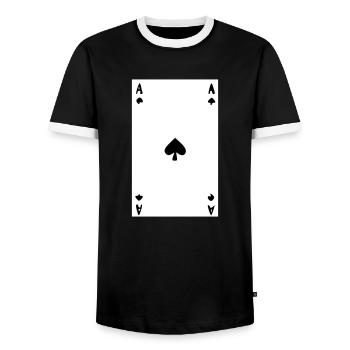 Ass Blatt - Bild - Männer Kontrast-T-Shirt - Schwarz/Weiß - Vorne - AI Model Female 172 light (172cm) & AI Model Male 178 light (178cm)