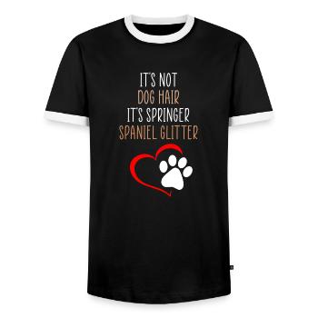 Springer glitter funny quote - Men's Ringer Shirt - black/white - Front - AI Model Female 172 light (172cm) & AI Model Male 178 light (178cm)