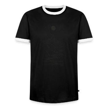 Moon beach - Men's Ringer Shirt - black/white - Front - AI Model Female 172 light (172cm) & AI Model Male 178 light (178cm)