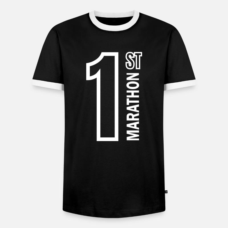 Marathon Running Jogging - Men's Ringer Shirt - black/white