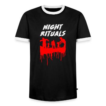 Rituels Nocturnes Halloween - T-shirt contrasté Homme - noir/blanc - Devant - AI Model Female 172 light (172cm) & AI Model Male 178 light (178cm)