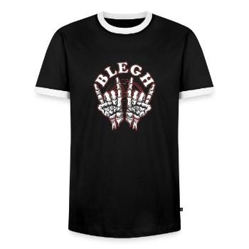 Blegh Metalcore Deathcore - Männer Kontrast-T-Shirt - Schwarz/Weiß - Vorne - AI Model Female 172 light (172cm) & AI Model Male 178 light (178cm)