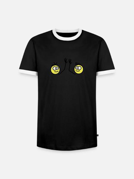 Bros - Men's Ringer Shirt - black/white