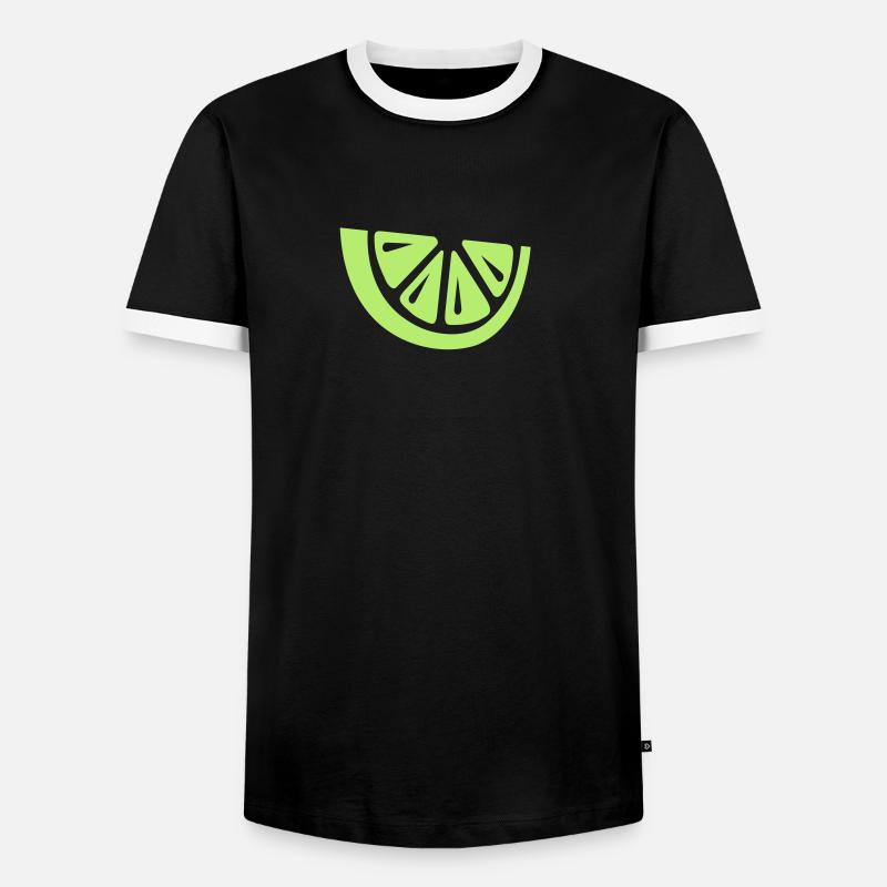 Lime - Men's Ringer Shirt - black/white