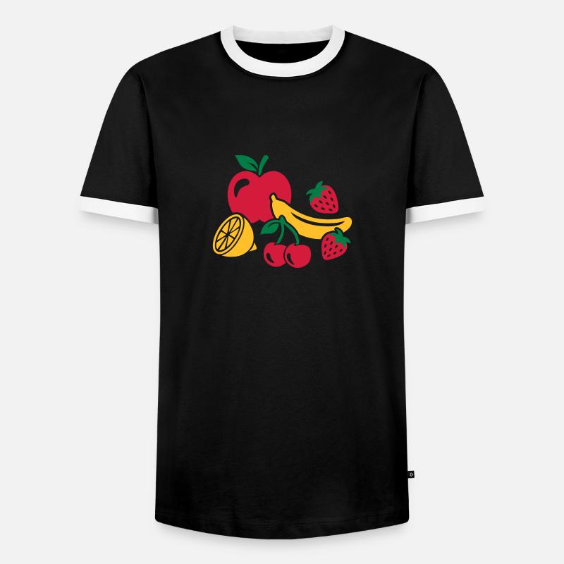 Obst - Männer Kontrast-T-Shirt - Schwarz/Weiß
