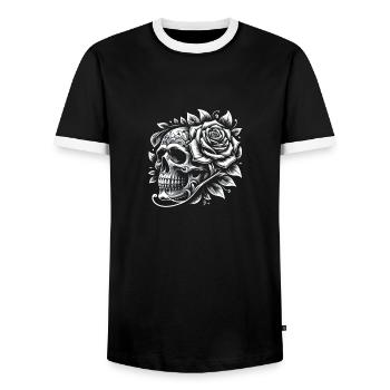 Contraste éternel - T-shirt contrasté Homme - noir/blanc - Devant - AI Model Female 172 light (172cm) & AI Model Male 178 light (178cm)