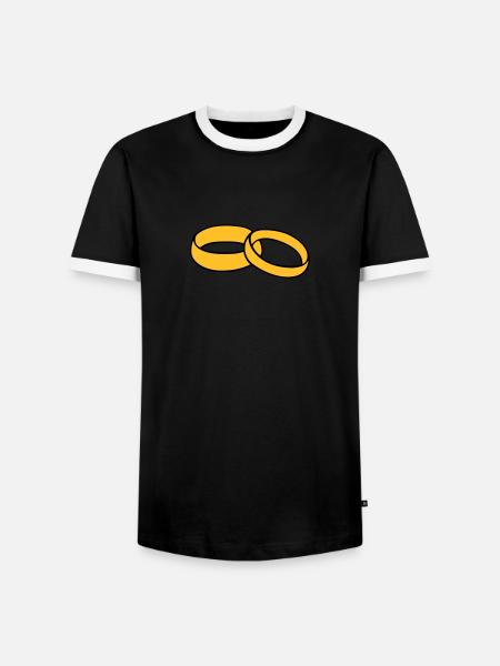 Trauringe - Männer Kontrast-T-Shirt - Schwarz/Weiß