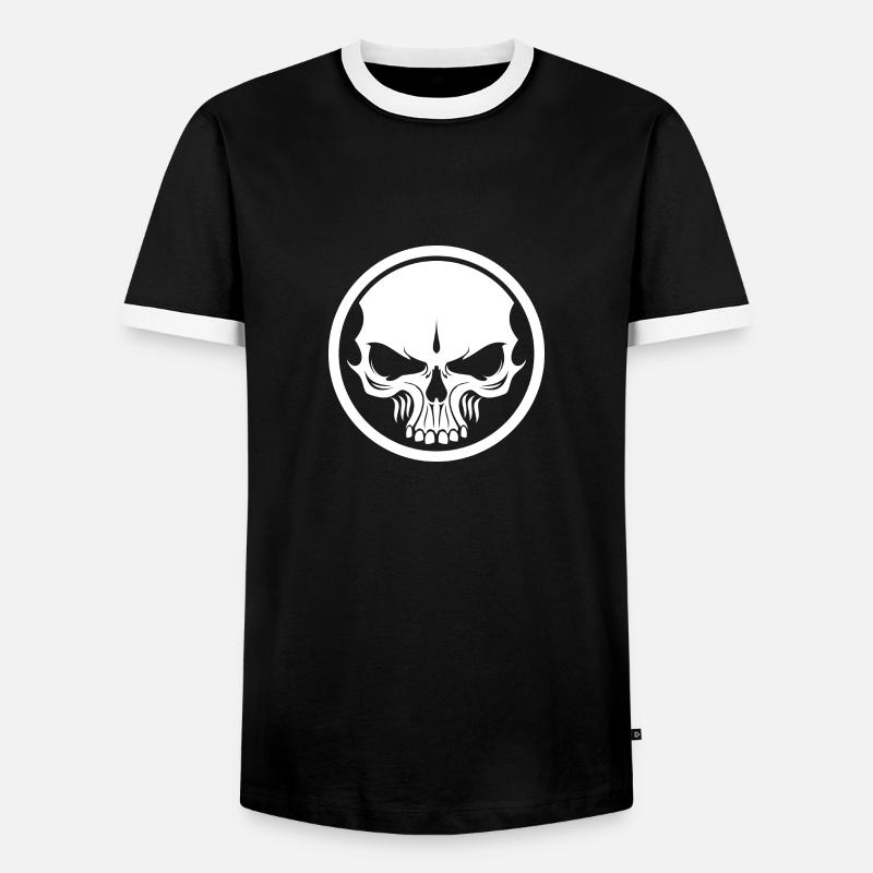 Evil Skull - Men's Ringer Shirt - black/white