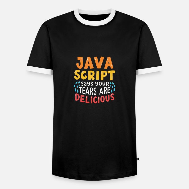 JavaScript Says Your Tears Are Delicious For Compu - Men's Ringer Shirt - black/white