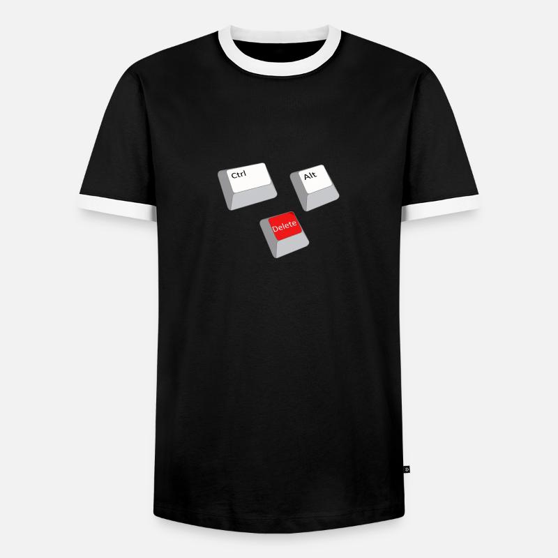 cntrl alt delete - Männer Kontrast-T-Shirt - Schwarz/Weiß