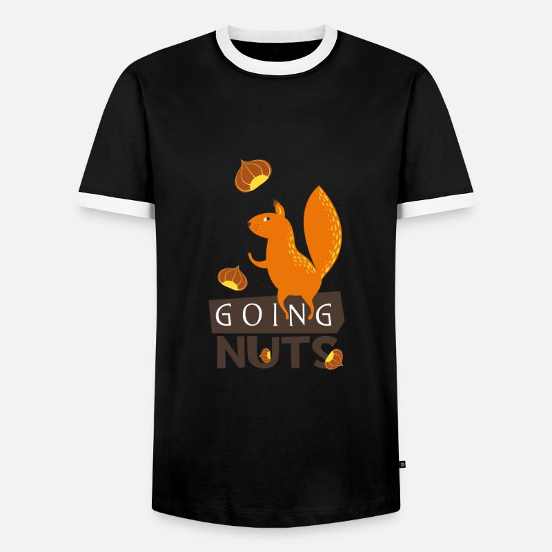 Going nuts- Eichhörnchen dreht durch verrückt irre - Männer Kontrast-T-Shirt - Schwarz/Weiß