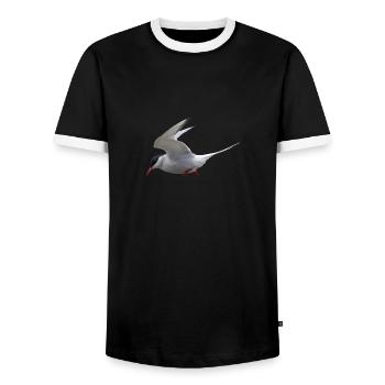 Oiseau oiseau 🐦 - T-shirt contrasté Homme - noir/blanc - Devant - AI Model Female 172 light (172cm) & AI Model Male 178 light (178cm)
