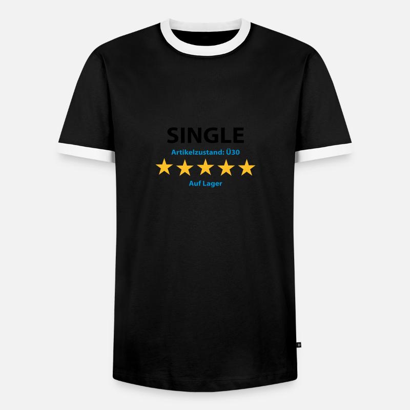 5 Star Single - 30 + - Men's Ringer Shirt - black/white
