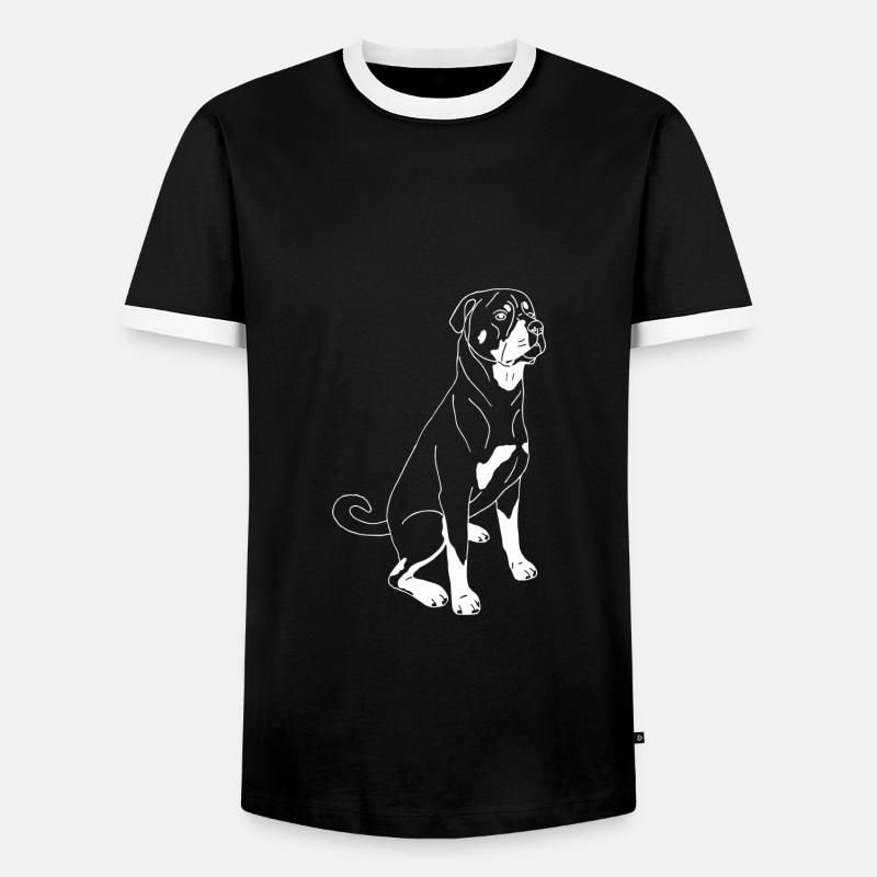 Rottweiler - Männer Kontrast-T-Shirt - Schwarz/Weiß