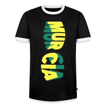 Murcia Spanien Stadt Skyline Schrift Bunt - Männer Kontrast-T-Shirt - Schwarz/Weiß - Vorne - AI Model Female 172 light (172cm) & AI Model Male 178 light (178cm)