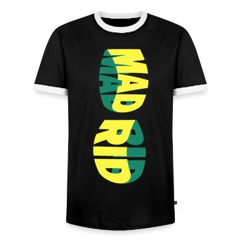 Madrid Spanien Stadt Skyline Schrift Bunt - Männer Kontrast-T-Shirt - Schwarz/Weiß - Vorne - AI Model Female 172 light (172cm) & AI Model Male 178 light (178cm)