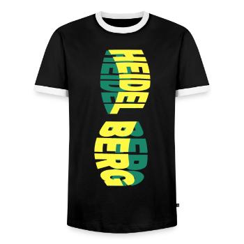 Heidelberg Germany City Skyline Font Colorful - Men's Ringer Shirt - black/white - Front - AI Model Female 172 light (172cm) & AI Model Male 178 light (178cm)