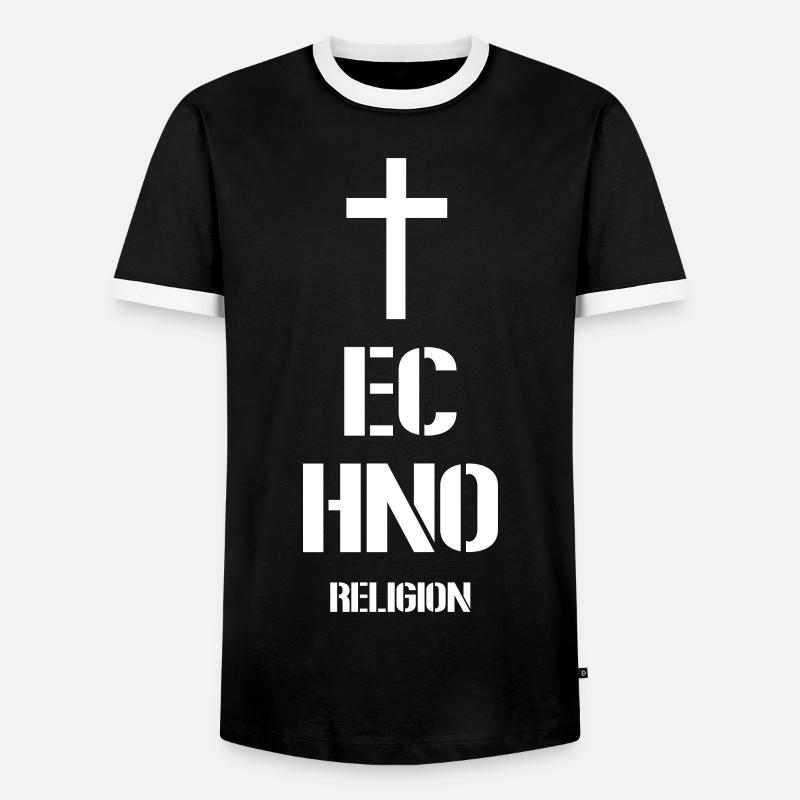 Techno - T-shirt contrasté Homme - noir/blanc