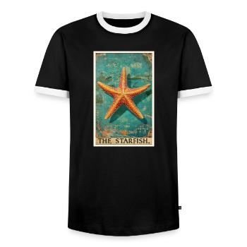 Seesterne Seestern - Männer Kontrast-T-Shirt - Schwarz/Weiß - Vorne - AI Model Female 172 light (172cm) & AI Model Male 178 light (178cm)