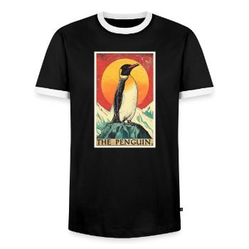 Pingouins Pingouin - T-shirt contrasté Homme - noir/blanc - Devant - AI Model Female 172 light (172cm) & AI Model Male 178 light (178cm)
