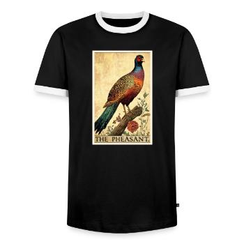 Pheasants Pheasant - Men's Ringer Shirt - black/white - Front - AI Model Female 172 light (172cm) & AI Model Male 178 light (178cm)