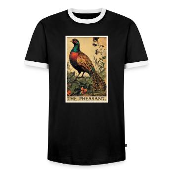 Pheasants Pheasant - Men's Ringer Shirt - black/white - Front - AI Model Female 172 light (172cm) & AI Model Male 178 light (178cm)