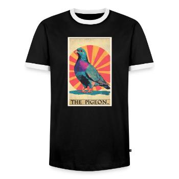 Tauben Taube - Männer Kontrast-T-Shirt - Schwarz/Weiß - Vorne - AI Model Female 172 light (172cm) & AI Model Male 178 light (178cm)