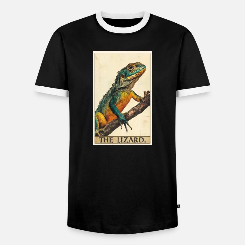Eidechsen Eidechse - Männer Kontrast-T-Shirt - Schwarz/Weiß