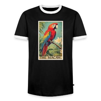 L’ère de l’ara - T-shirt contrasté Homme - noir/blanc - Devant - AI Model Female 172 light (172cm) & AI Model Male 178 light (178cm)